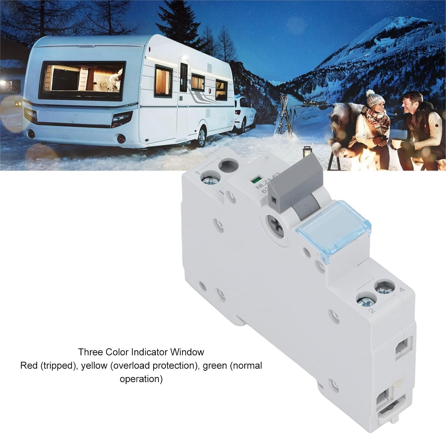 Dual Power Automatic Transfer Switch, 63A 1P MTS DIN Generator Changeover Switch, Dual Power Mini Controller with Three Color Indicator Window, for RV Home 230VAC image number 6