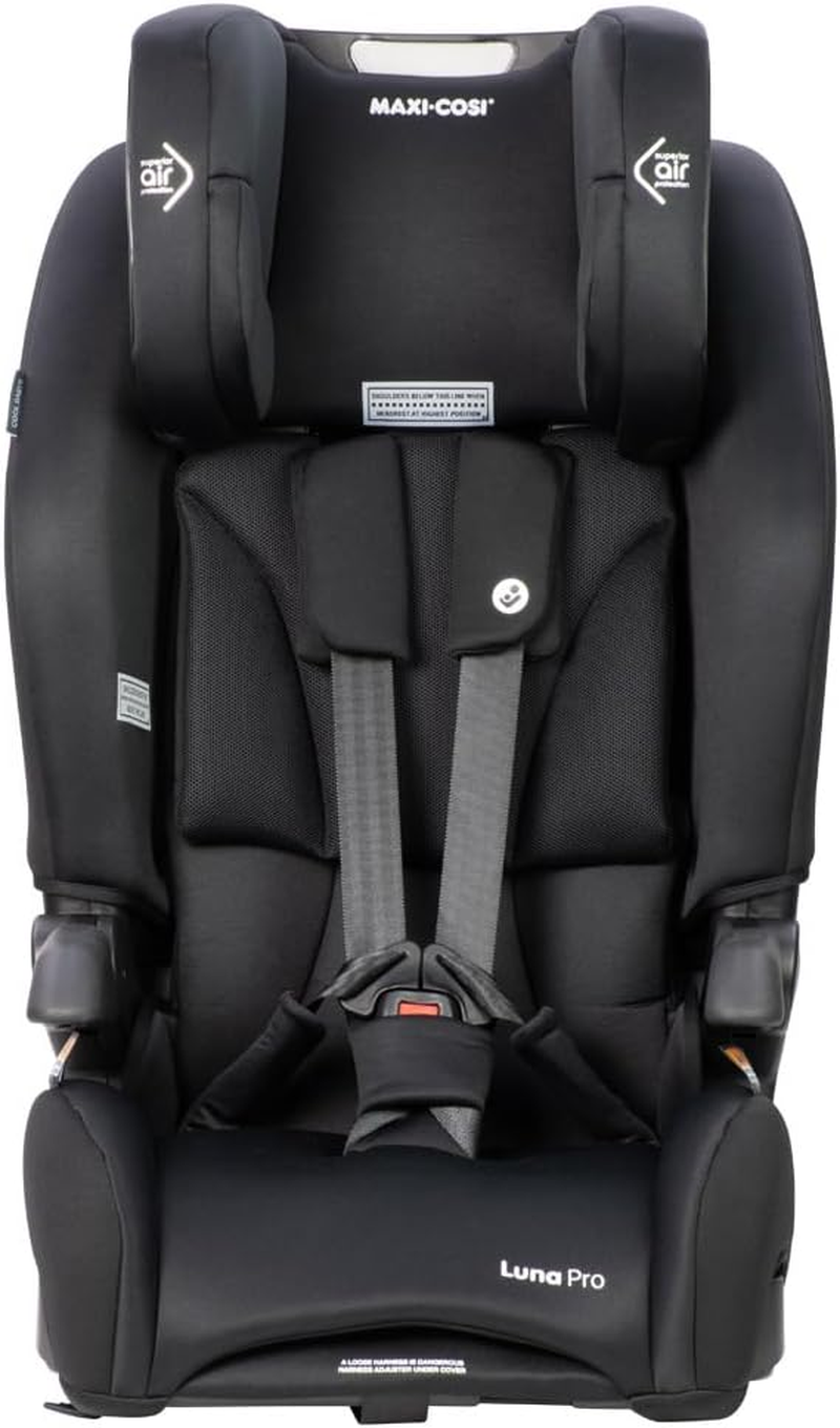 Maxi Cosi Luna Pro Forward-Facing Harnessed Booster Car Seat Onyx- Safe & Comfortable for Ages 6 Months to 8 Years