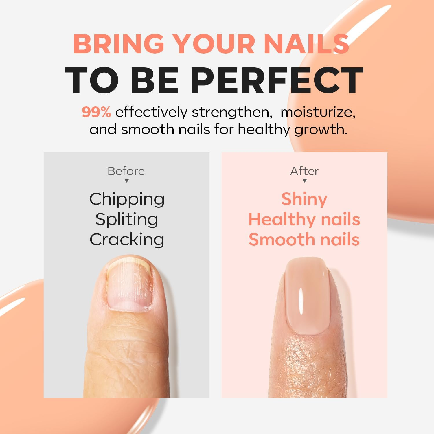 Modelones Nail Strengthener Jelly Nude Nail Repair for Damaged Nails Strengthening Polish 15Ml Nail Growth and Strengthener Natural Concealer Foundation Nail Care Gifts for Women