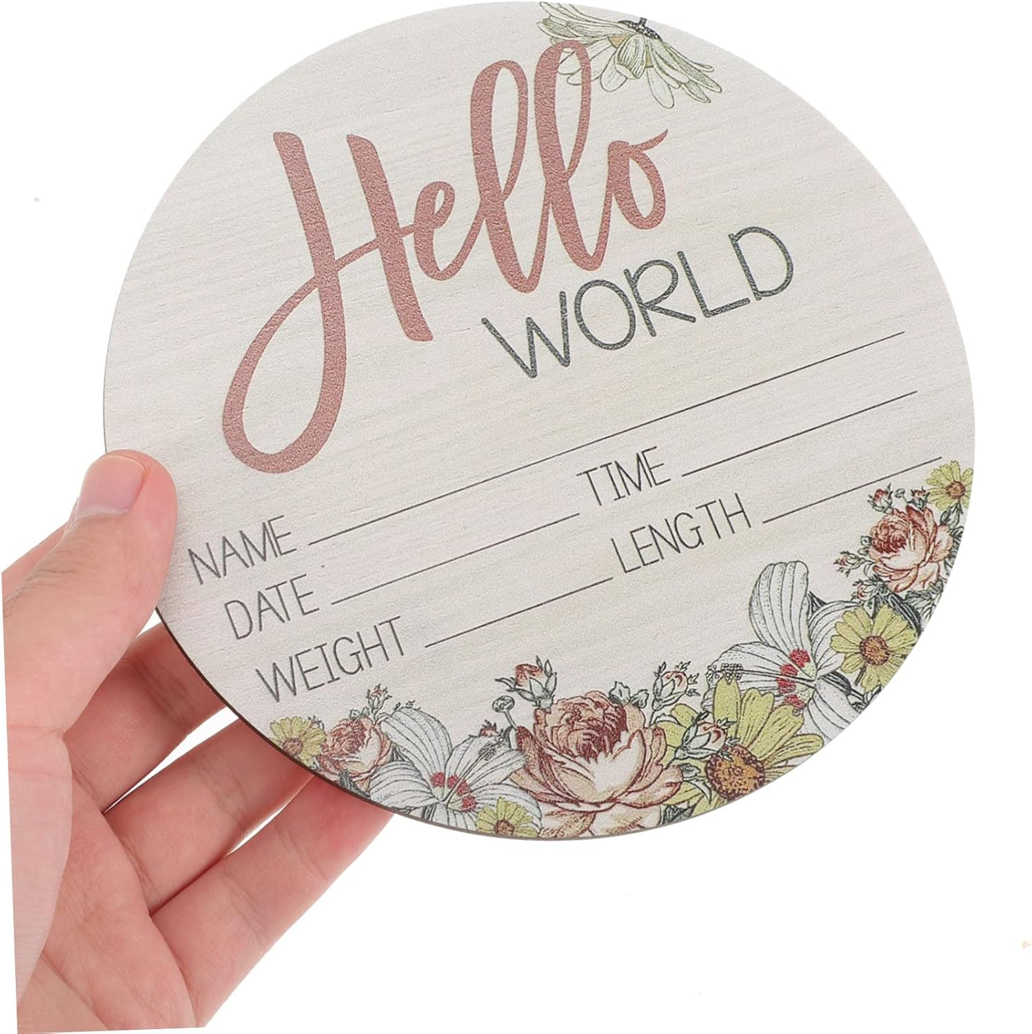 Wooden Newborn Announcement Sign Baby Name Birth Photo Prop for Hospital Baby Shower Nursery Decor