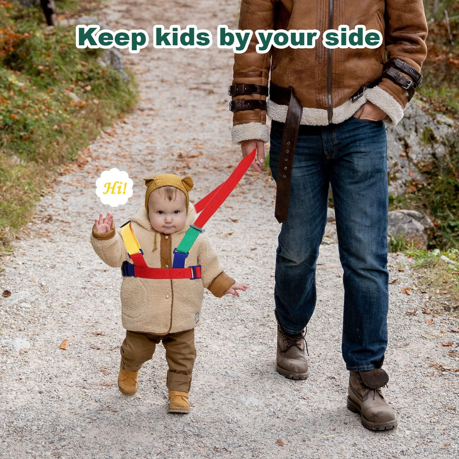 Walking Harness and Safety Leash Anti-Lost, Baby Safety Walking Harness Child Toddler Child Rope Leash Walking Hand Belt, Anti-Lost Rope for Children, Safety Wrist Link, Baby Leash