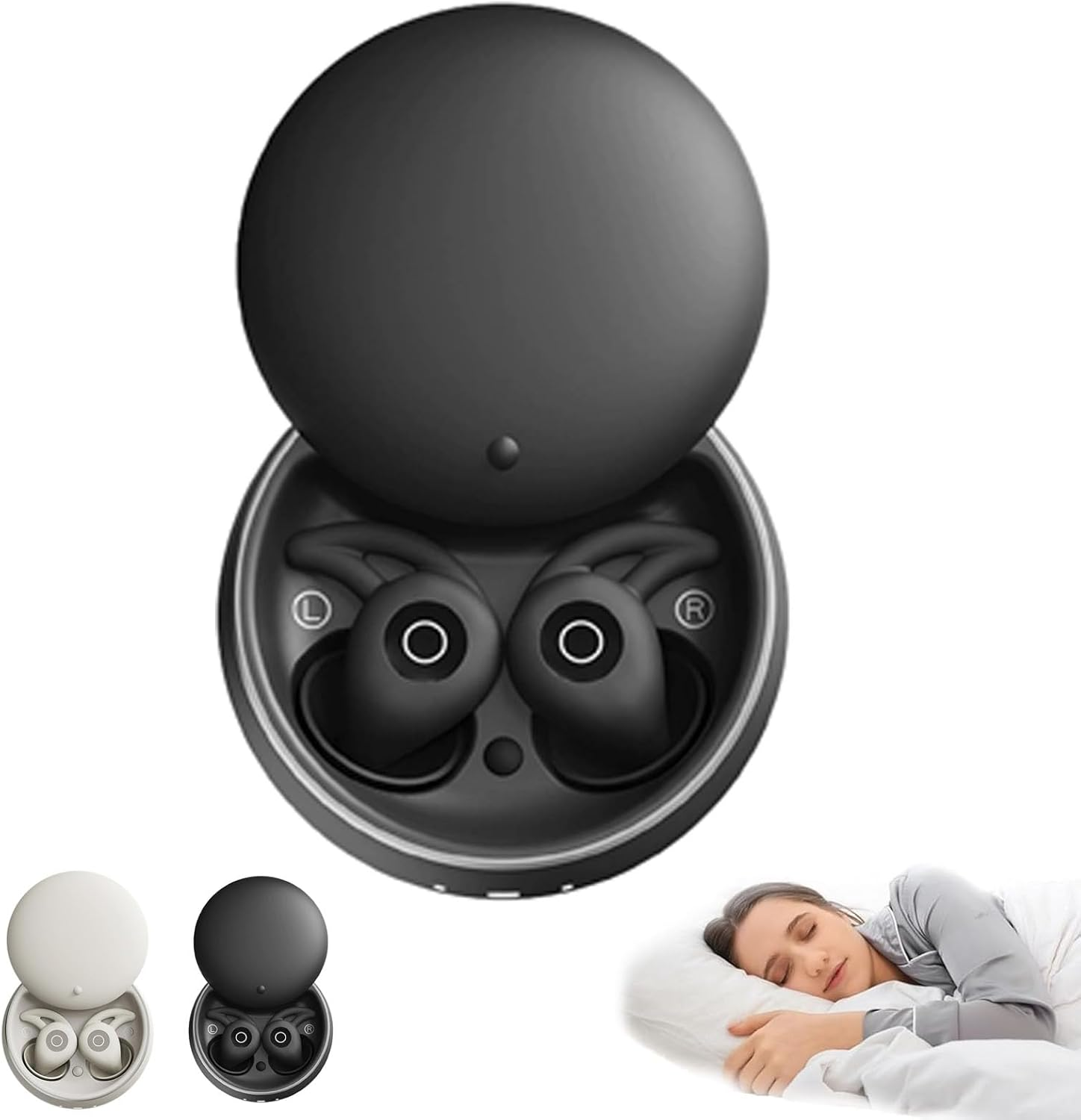 Noorasleep Snooze Pods Pro, Snoozepods Pro - Bluetooth Sleepbuds, Sleep Cancelling Ear Pods for Sleep with Noise Reduction & Smart Case, Soft, Snug Fit, Snugly (White)