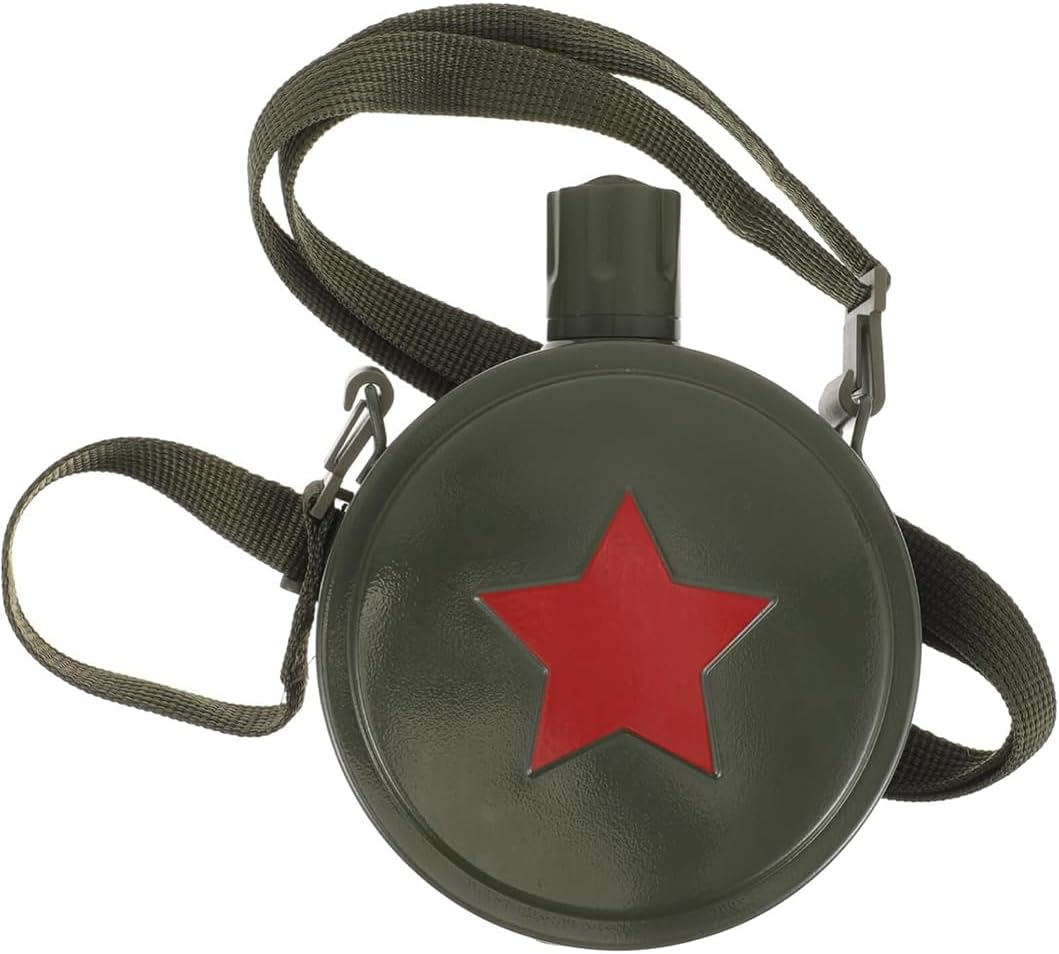 AIMALL 800Ml Stainless Steel Camping Canteen with Strap &ndash; Red Star Design Portable Water Bottle for Outdoor Hiking, Summer Camp, and Student Travel Use image number 3