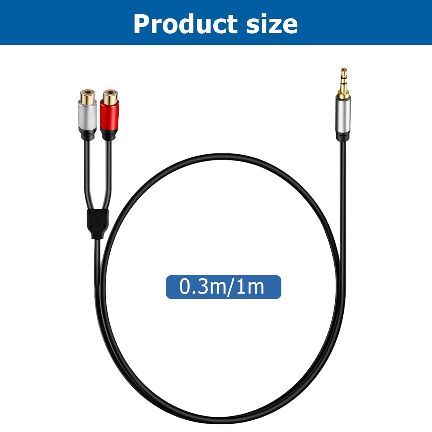 RCA to 3.5Mm Adapter, TEKERA RCA Female to 3.5Mm Male Audio Cable Hi-Fi Sound Stereo Audio Cord for Iphone MP3 Tablet Computer Speaker, Auxiliary Splitter 0.3M image number 3