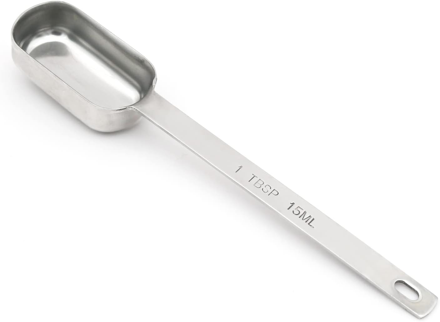 Long Handle Measuring Spoons Set of 6, Stainless Steel Measure Teaspoons, Metal Rectangular Bowl Tablespoon image number 6