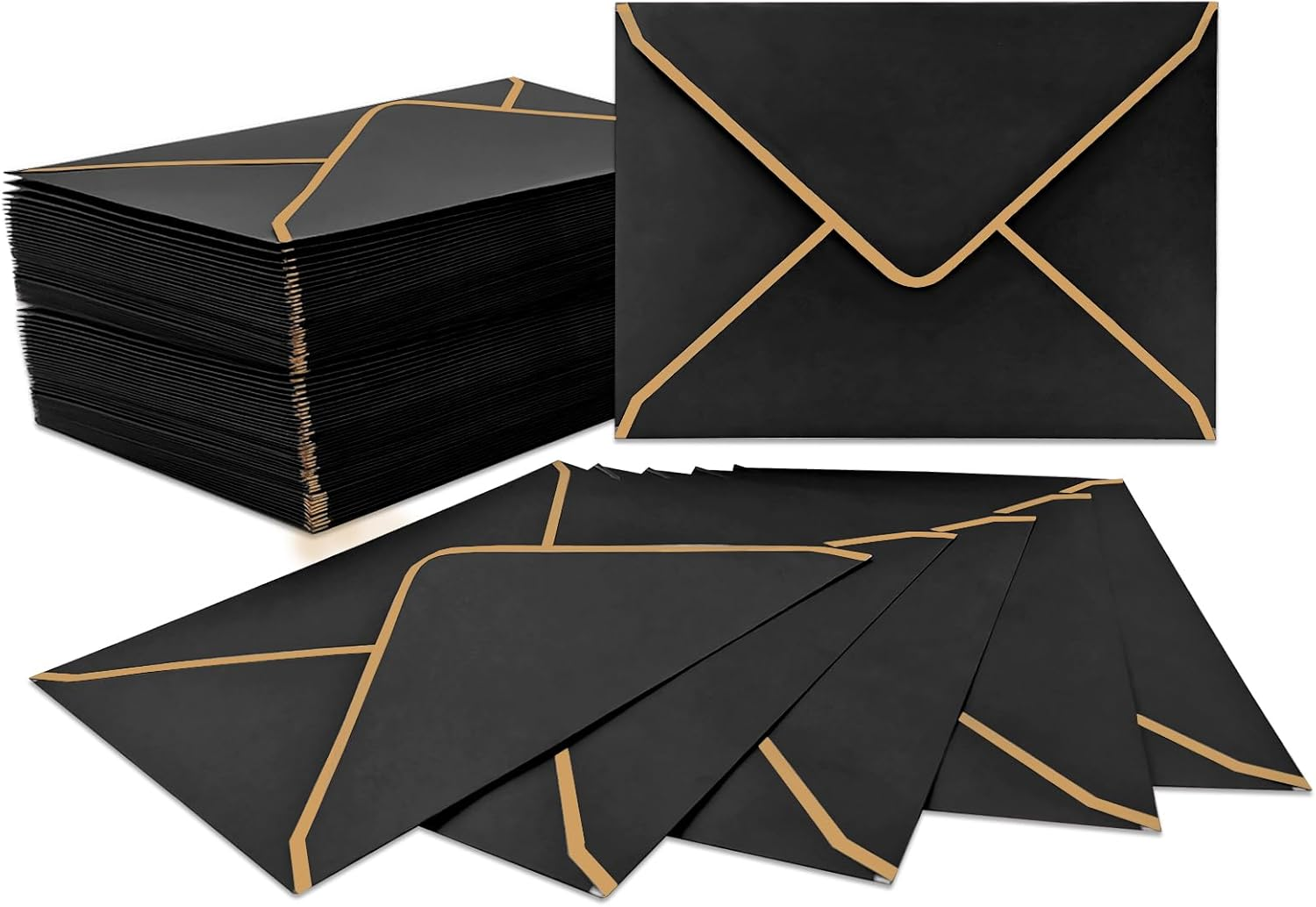 50 PCS Invitation Envelopes, 5X7 Envelopes for Invitations White Envelopes for 5X7 Cards A7 Luxury Envelopes Mailing Envelopes for Wedding, Graduation