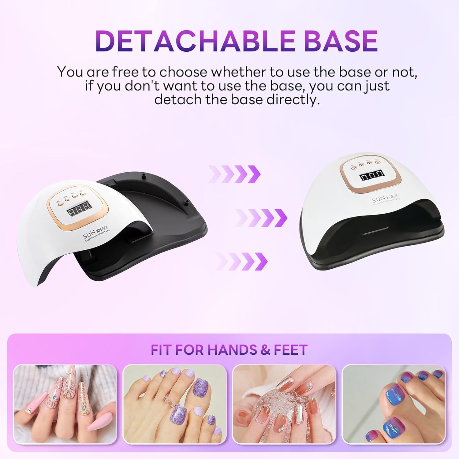 Timpou 380W UV LED Nail Lamp with 81 LED Beads, Professional Nail Dryer Gel Nail Polish, UV Nail Light with 4 Timer Settings, Automatic Sensor, LCD Display image number 4