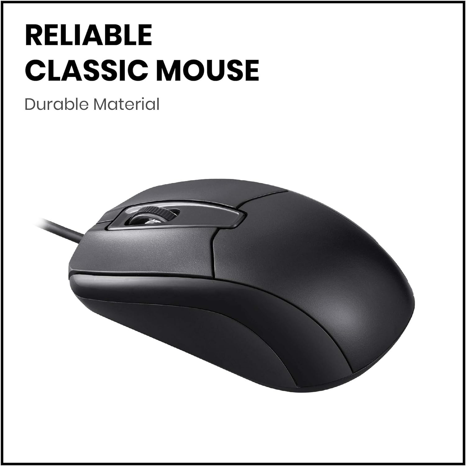 Perixx PERIMICE-209 3 Button USB Wired Mouse - Optical - 1000 DPI - 5.9 Ft Cable - Black - Beige image number 6