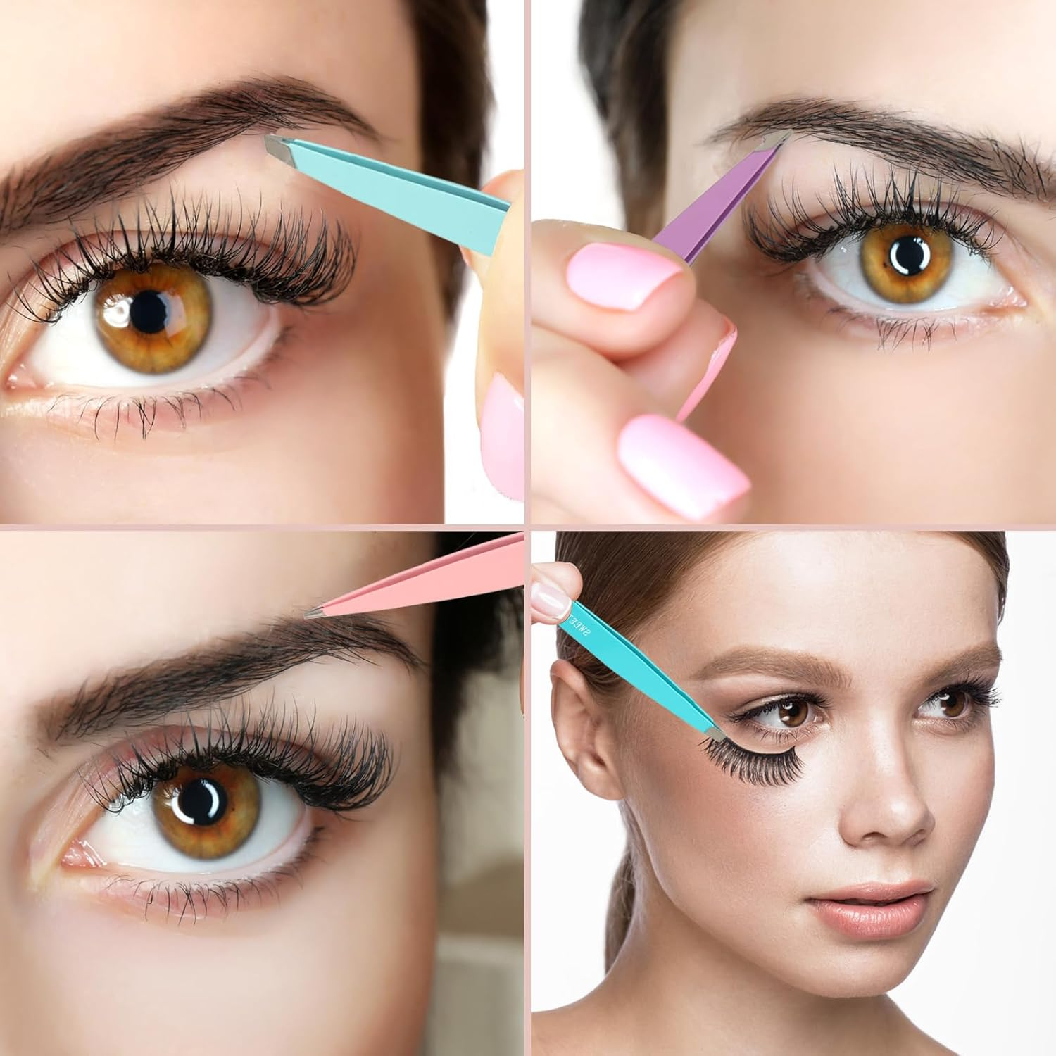 7Pcs Eyebrow Tweezers Kit for Women Precision Plucker with Brow Scissors & Razor & Spoolie for Facial, Chin, Brow, Splinter and Ingrown Hair - Miticolored image number 5