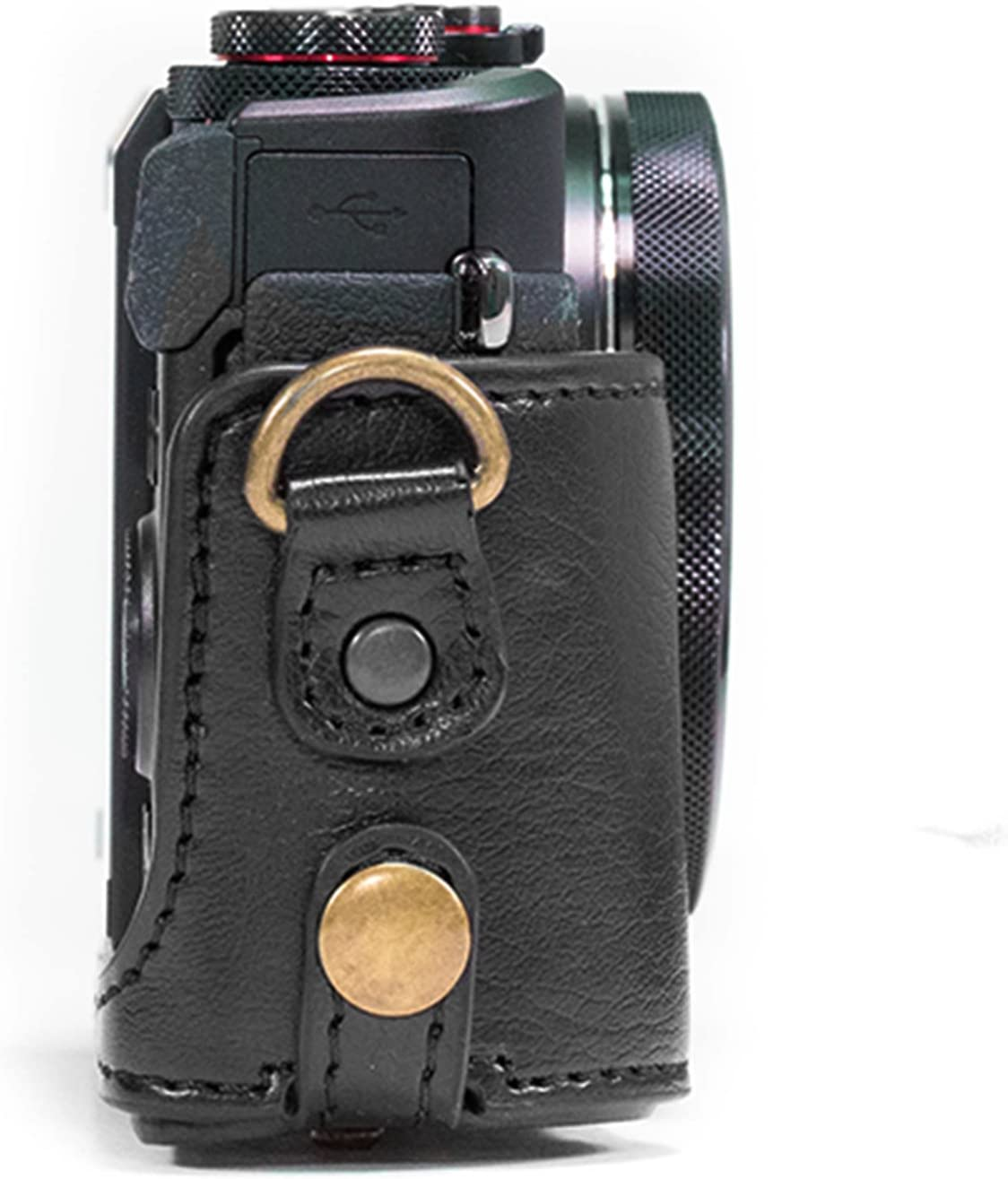 Megagear Canon Powershot G7 X Mark II Ever Ready Leather Camera Case and Strap, with Battery Access - Black - MG975 image number 3