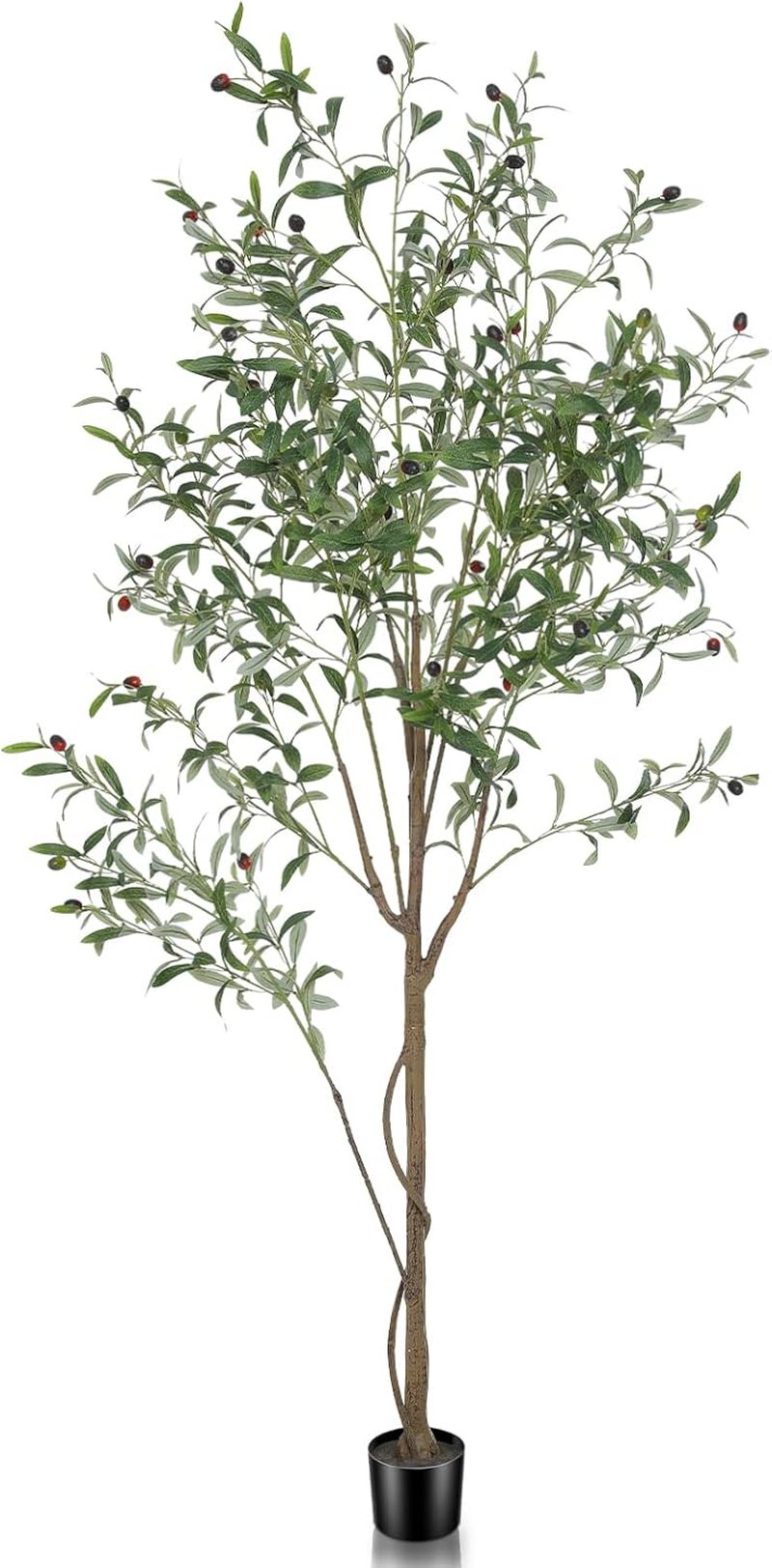 LYERSE Artificial Olive Tree, 6Ft, Fake Olive Tree with Natural Wood Trunk and Realistic Leaves, Indoor/Outdoor Decor image number 3