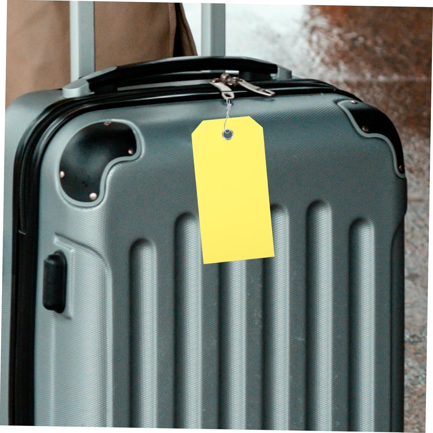 TOGEVAL 100Pcs PVC Label Hanging Card Wire for Luggage Identification Writable Travel Suitcase Tags String Tags for Backpack image number 1