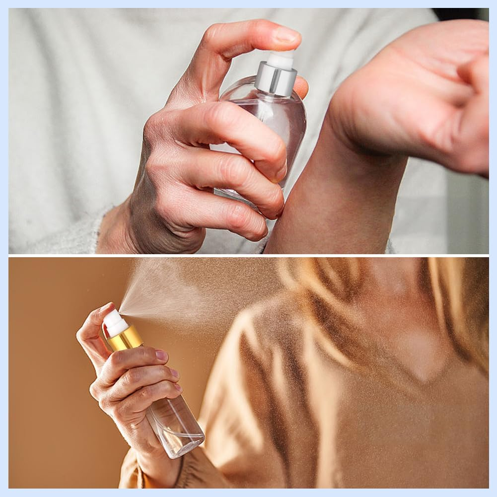 WEBEEDY Pack of 20 2 Colours Spray Bottle Caps 24/410 Fine Spray Atomiser Reusable Nozzle Spray Head Replacement for Perfume Cosmetics Garden Cleaning Christmas (Gold Silver) image number 3