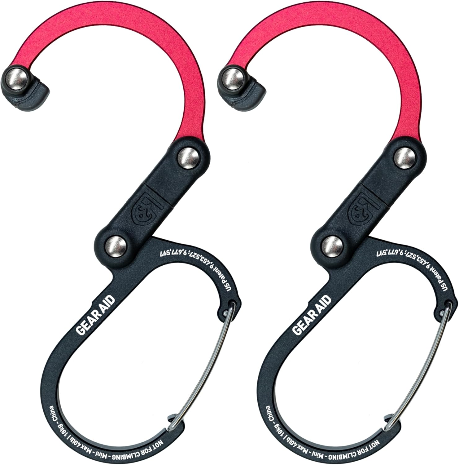 GEAR AID HEROCLIP (Mini) Carabiner Gear Clip and Hook, for Hanging Bags, Purses, Lanterns, Strollers, Tools, Helmets, Water Bottles, and More