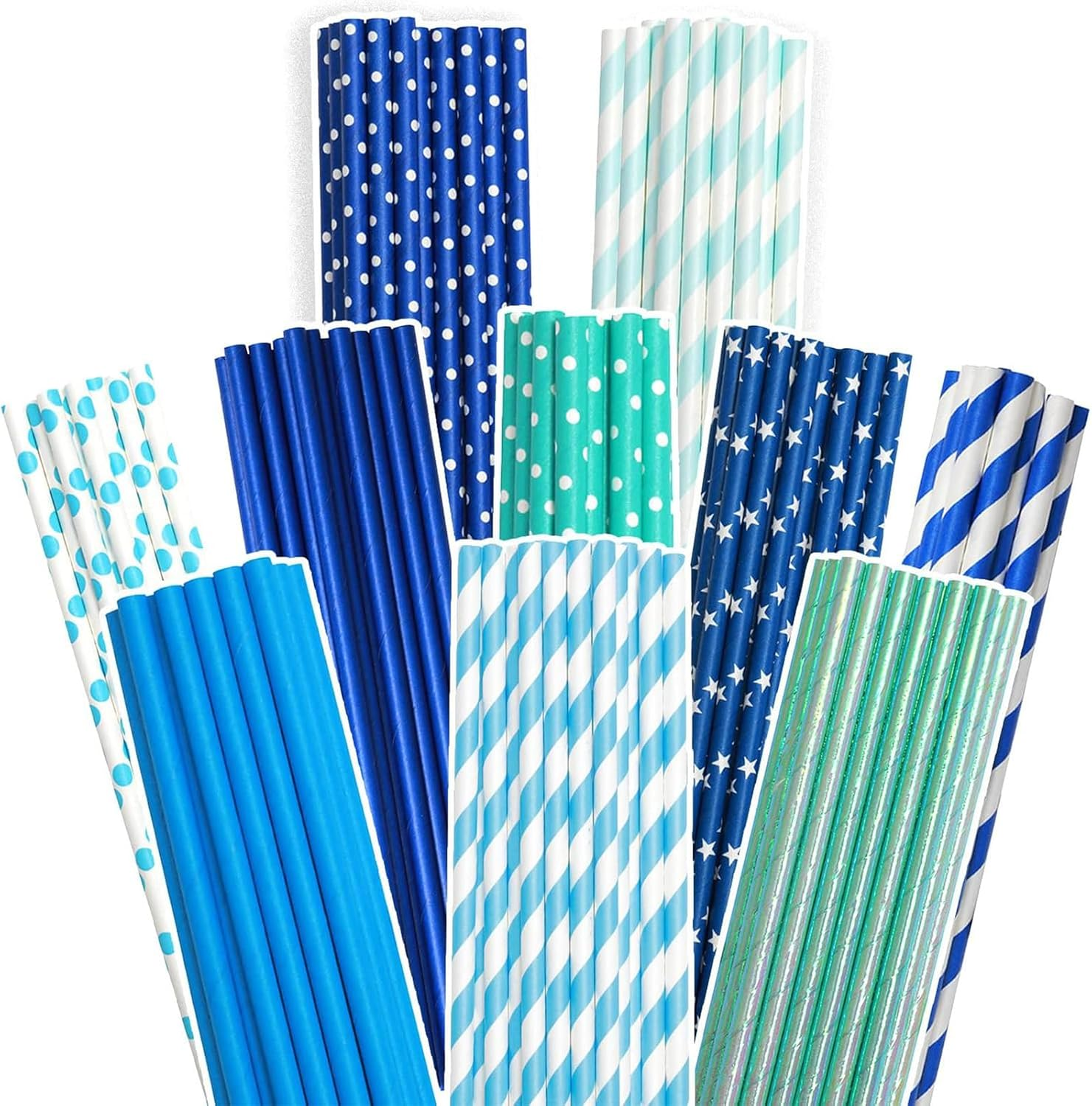 Yellow Straws for Drinking Yellow Disposable Straws 100Pcs Disposable Straws Bulk (8 Pattern)