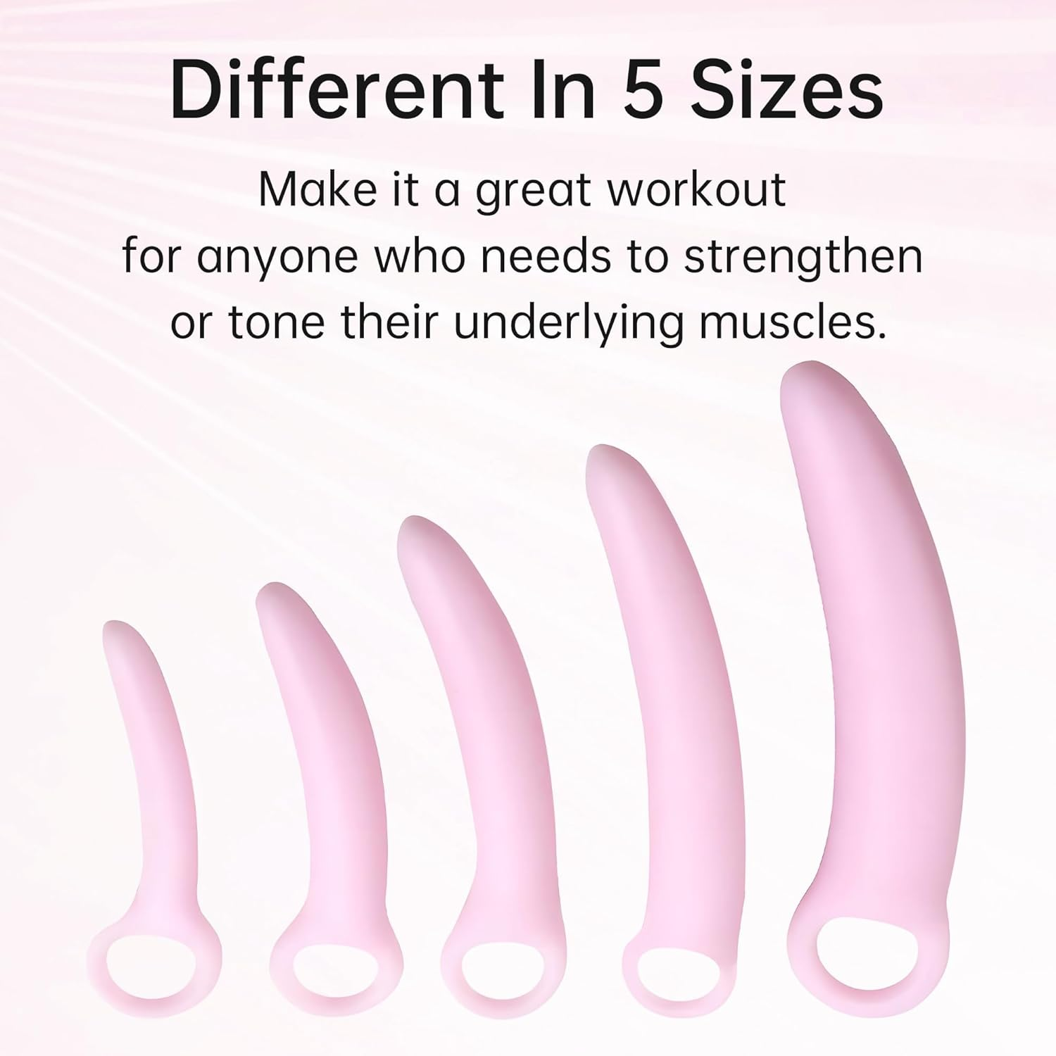 Silicone Dilator Kit for Women Vagina Plug Vagina Trainer Silicone Training Set Massage Pink Toy 5 Pieces Set image number 5