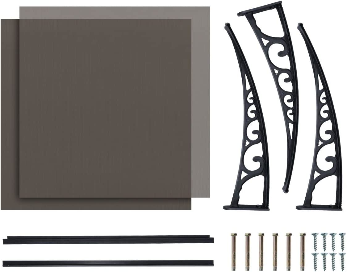 New 2M DIY Window Door Awning House Canopy Patio UV Rain Cover Sun Shade - Brown - Brown-1X2 image number 6