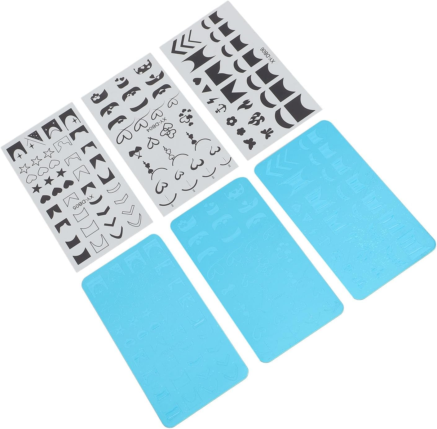 Nail Art Stamping Plates Steel Protective Blue Film Different Patterns Kit for Nail Design Enthusiasts image number 5