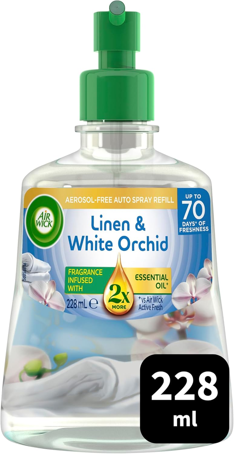 Air Wick Active Fresh Linen & White Orchid Auto Spray Refill 228 Ml image number 3
