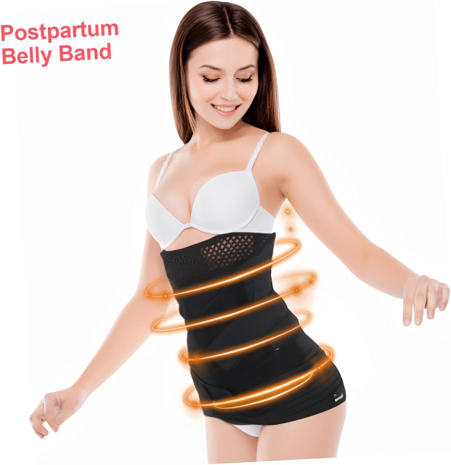 GANAZONO Postpartum Belly Band Waist Trimmer with Supportive Compression for Moms Convenient Closure for Postpartum and Comfort image number 3