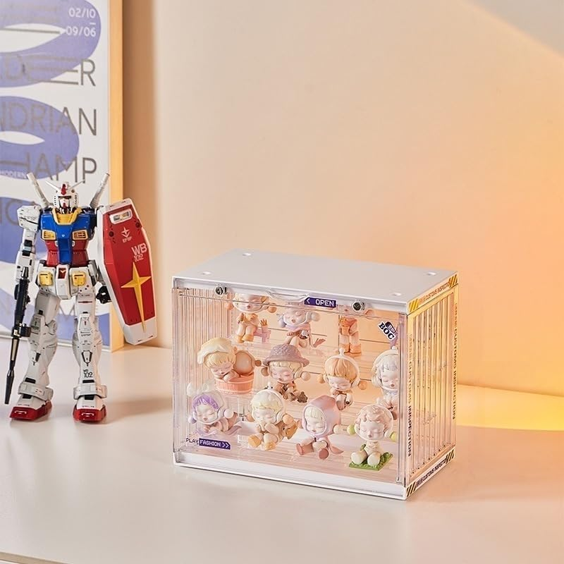 Clear Display Case for Figures, 3 Tiers Adjustable Acrylic Display Box Stand with Magnetic Door, Hobby Display Case, Clear, 1 Pack image number 5