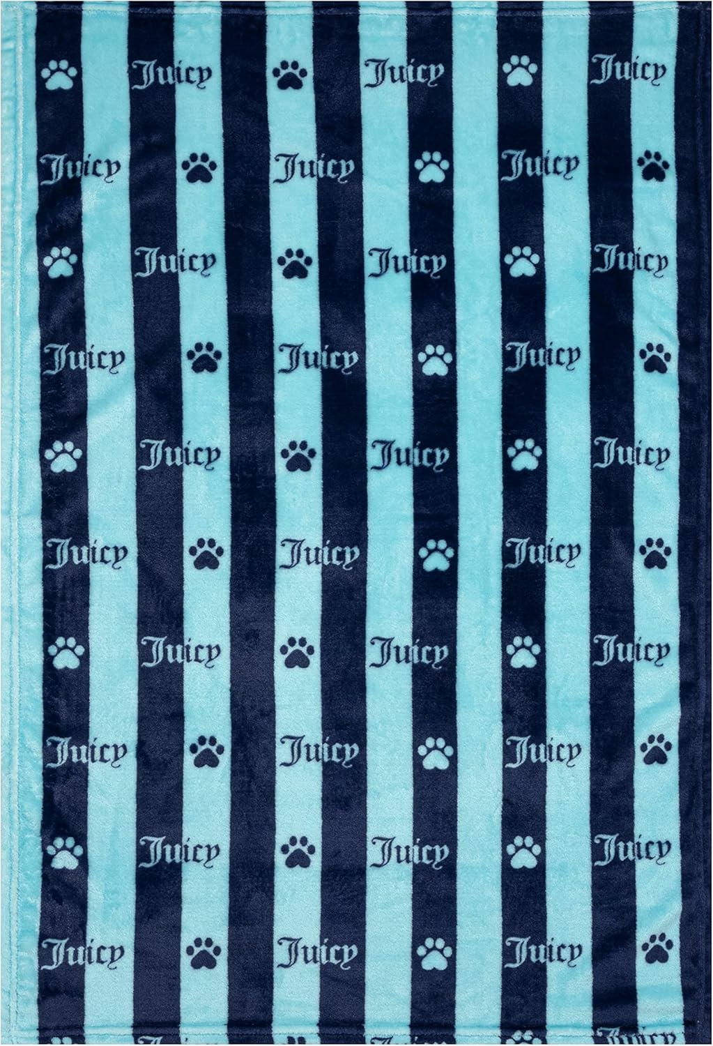 Juicy Couture Navy/Turquoise Blue Stripe Dog Blanket &ndash; Plush Puppy Blanket Throw, Printed, Breathable, Lightweight, Machine Washable, Cat Blanket for Small Medium & Large Pets image number 4
