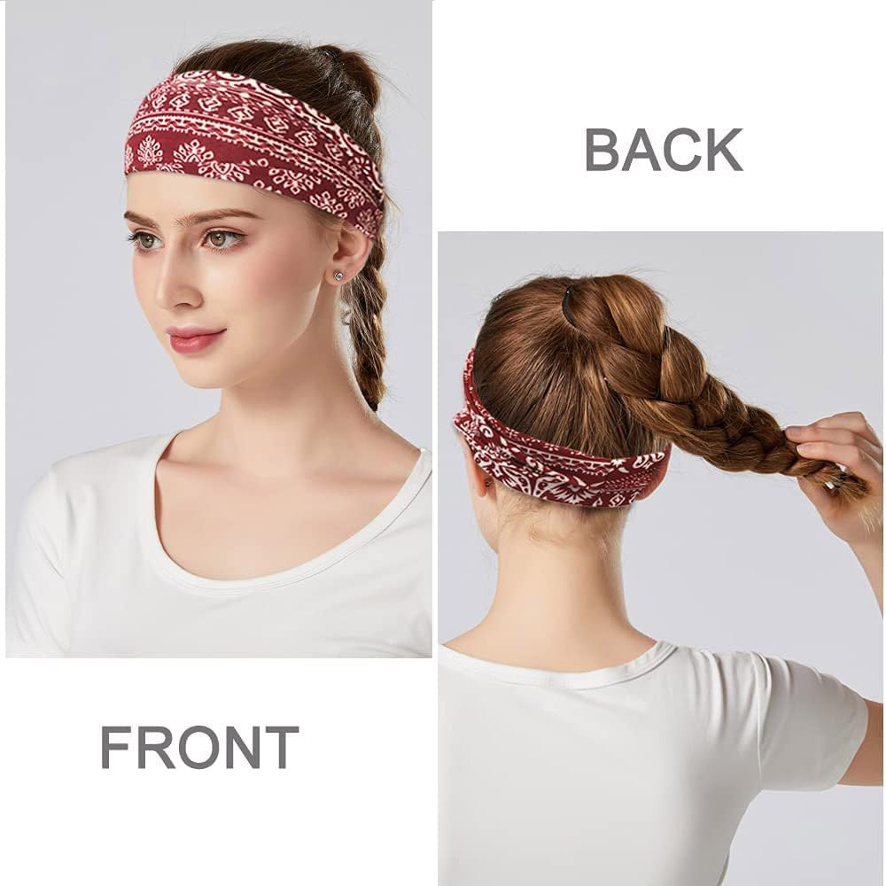 Heatunk 6-Pack Boho Wide Headbands for Women: Fashionable Hair Accessories for Yoga, Workouts, and More image number 5