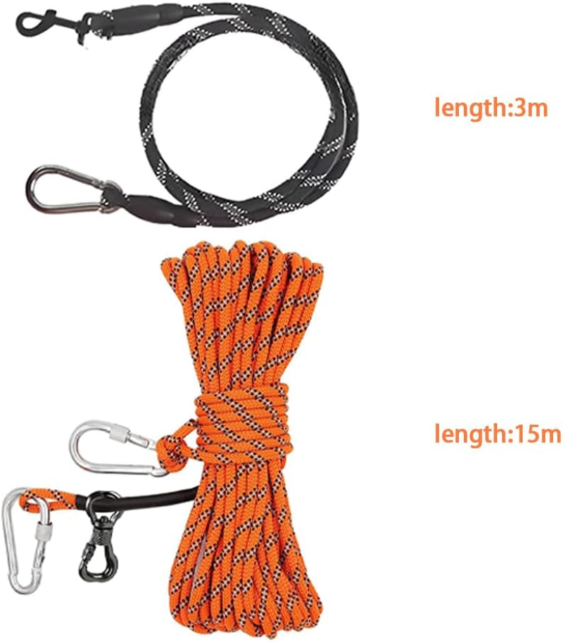 Dog Run for Yard, 15M Portable Overhead Trolley System with 3M Runner Lead for Dogs up to 200Lbs, Tie Out Cable for Camping Tough Dog Tie Out Cable for Outdoor Park Yard image number 5