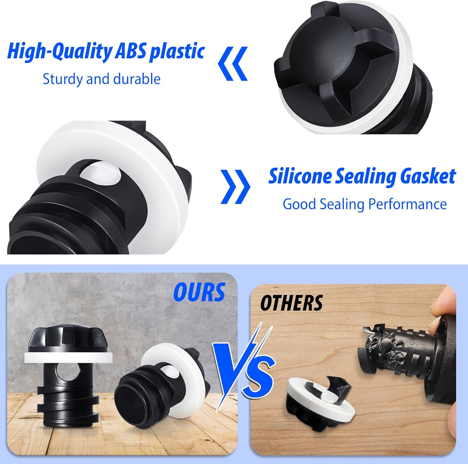 Cooler Drain Plug for YETI, 2 Pack Replacement Cooler Accessories, Compatible with YETI Tundra, Tank and RTIC Coolers, Ice Chest Plug for YETI image number 6