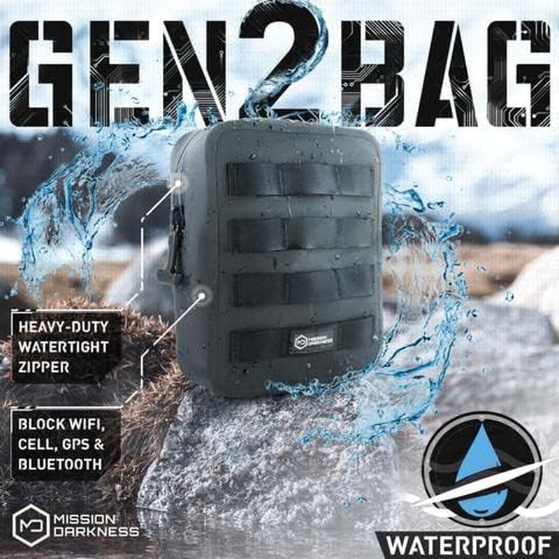 Mission Darkness Dry Shield MOLLE Faraday Pouch (2Nd Gen) // Waterproof & Submergible Dry Bag + RF Shielding Liner. Signal Blocking, Anti-Tracking, EMP Shield, Data Privacy, Electronic Device Security image number 5
