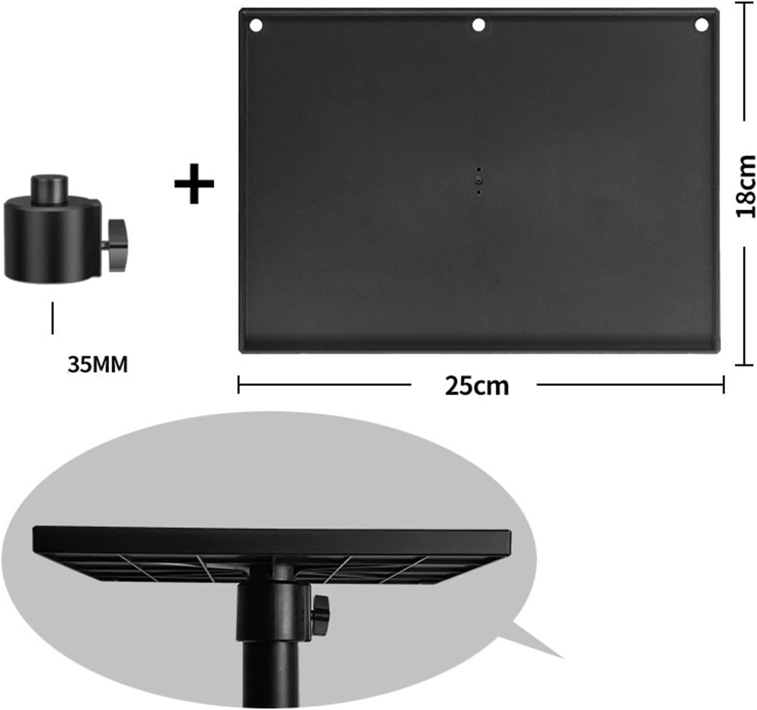 Magideal Projector Tray Holder Projector Tray Platform Holder Spare Parts Durable Suits 1/4 Inch Interface for Classrooms Stage Rooms, with 35Mm Adapter image number 6