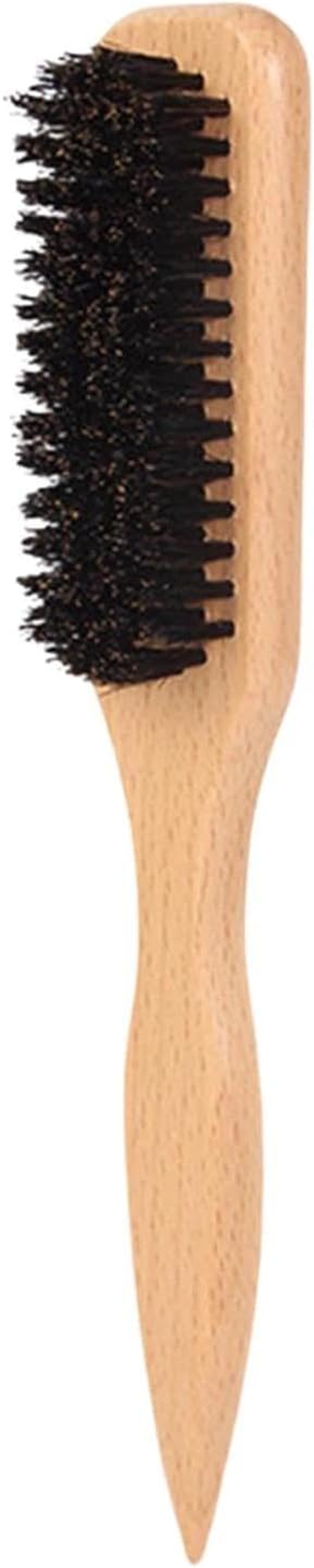 Boar Bristle Hairbrush Smooth Back Smooth Back Hair Brush for Smooth Ponytail and Straightening Baby Hair Flyaways Edge Control Backcombing & Teasing Wide Rat Tail Hair Brush image number 3