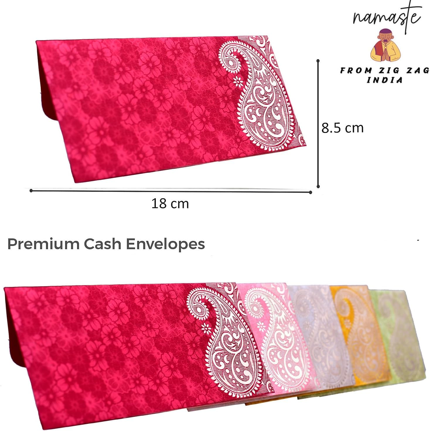 Elegant Money Gifting Envelopes Pack of 25 Cash Holder Designer Lifafa for Weddings, Invitations, Gift of Prosperity Multi Color image number 3