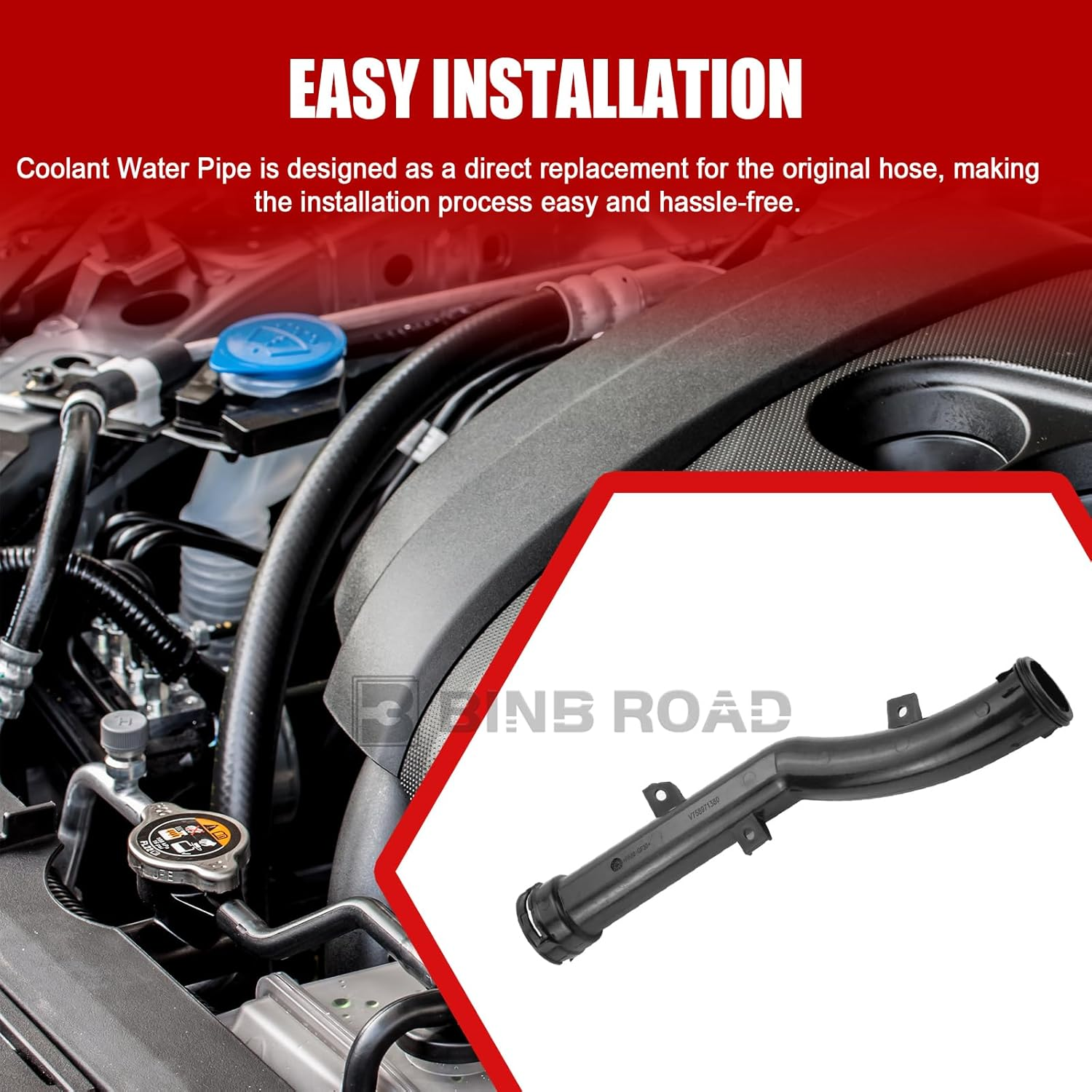 BINB ROAD Water Pump to Thermostat Water Pipe 11537589713 Coolant Water Pipe Compatible with BMW Mini Cooper R55 R56 R57 R58 R59 1.6L 2007-2012 image number 2