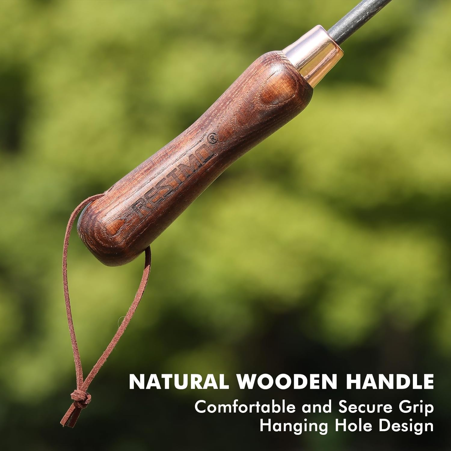 RESTMO 3-Pieces Gardening Tool Set (Trowel, Transplanter & Cultivator), 50 Carbon Steel & Ergonomic Wooden Handles, Gardening Trowels, Complete Garden Gift Set for Digging, Planting & Soil Aeration image number 2