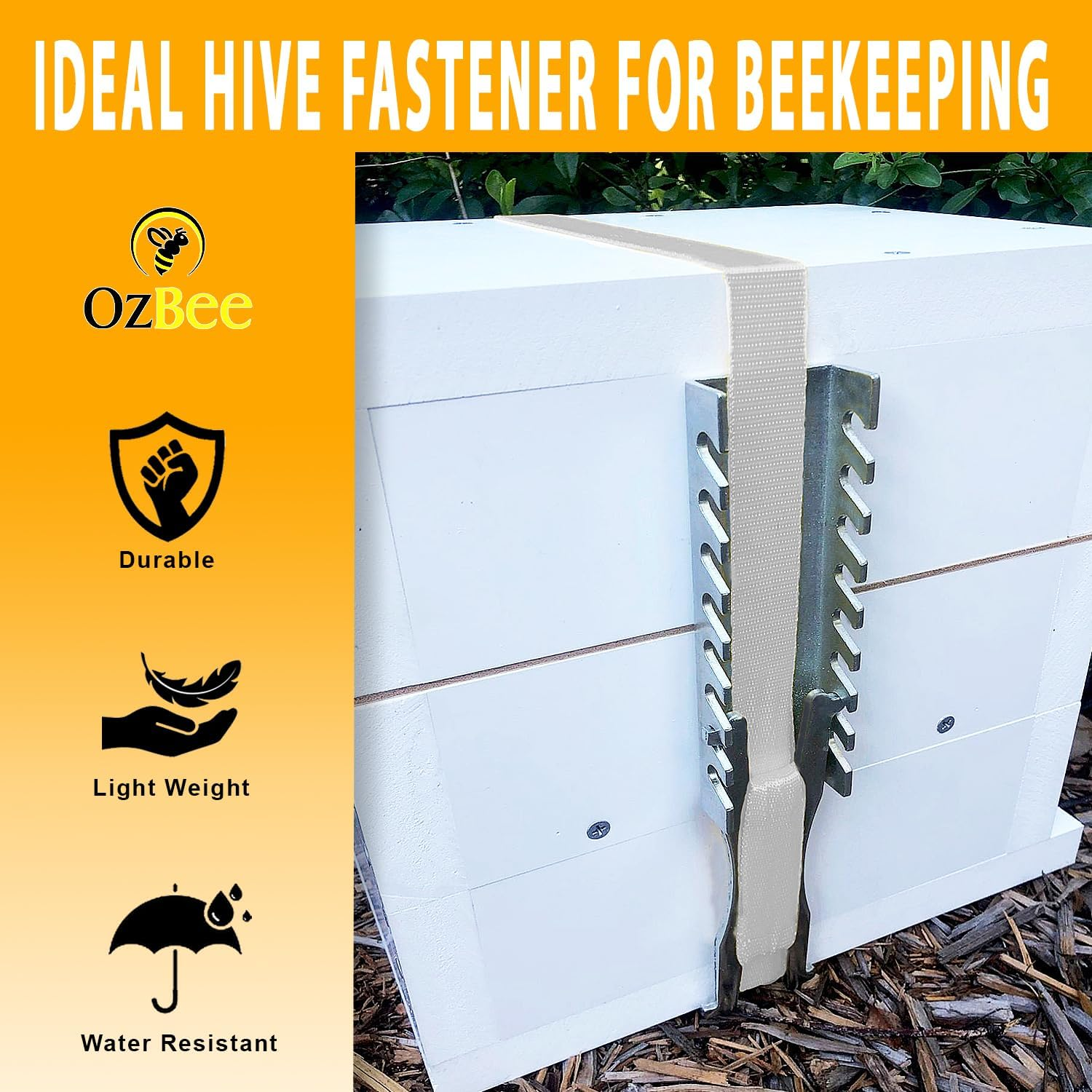 OZBEE Beekeeping Emlock Poly Nylon Strapping, Strong, Durable & Flexible for Firmly Securing Beehive Cargo - Beekeeping Equipment - Ideal Hive Fastener for Beekeeping - 3M Long - Enhance Hive Security