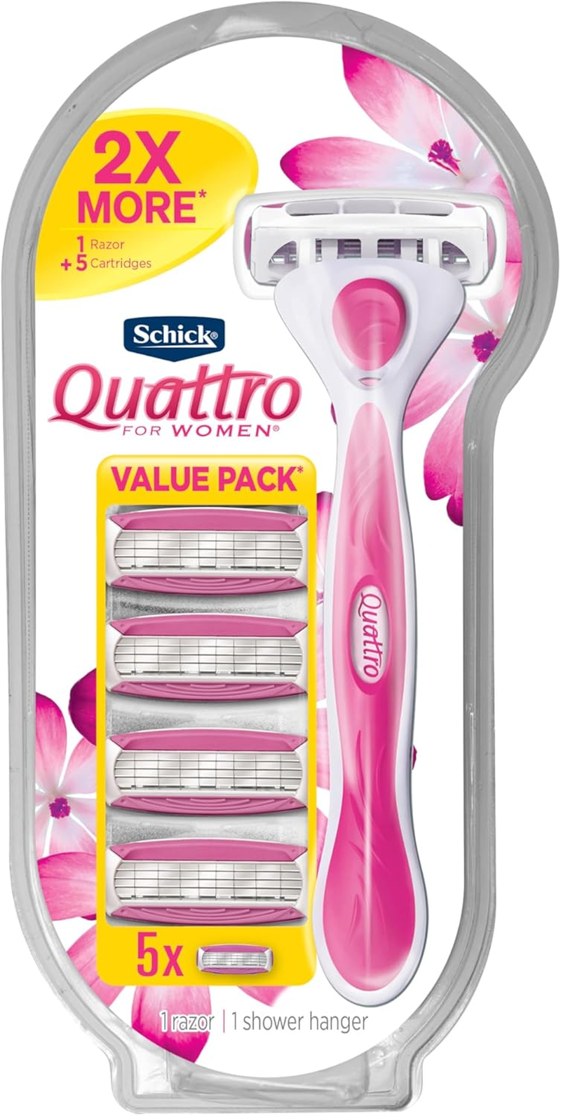 Schick Quattro Women'S Razor Value Pack - 1 Handle & 5 Refills image number 3