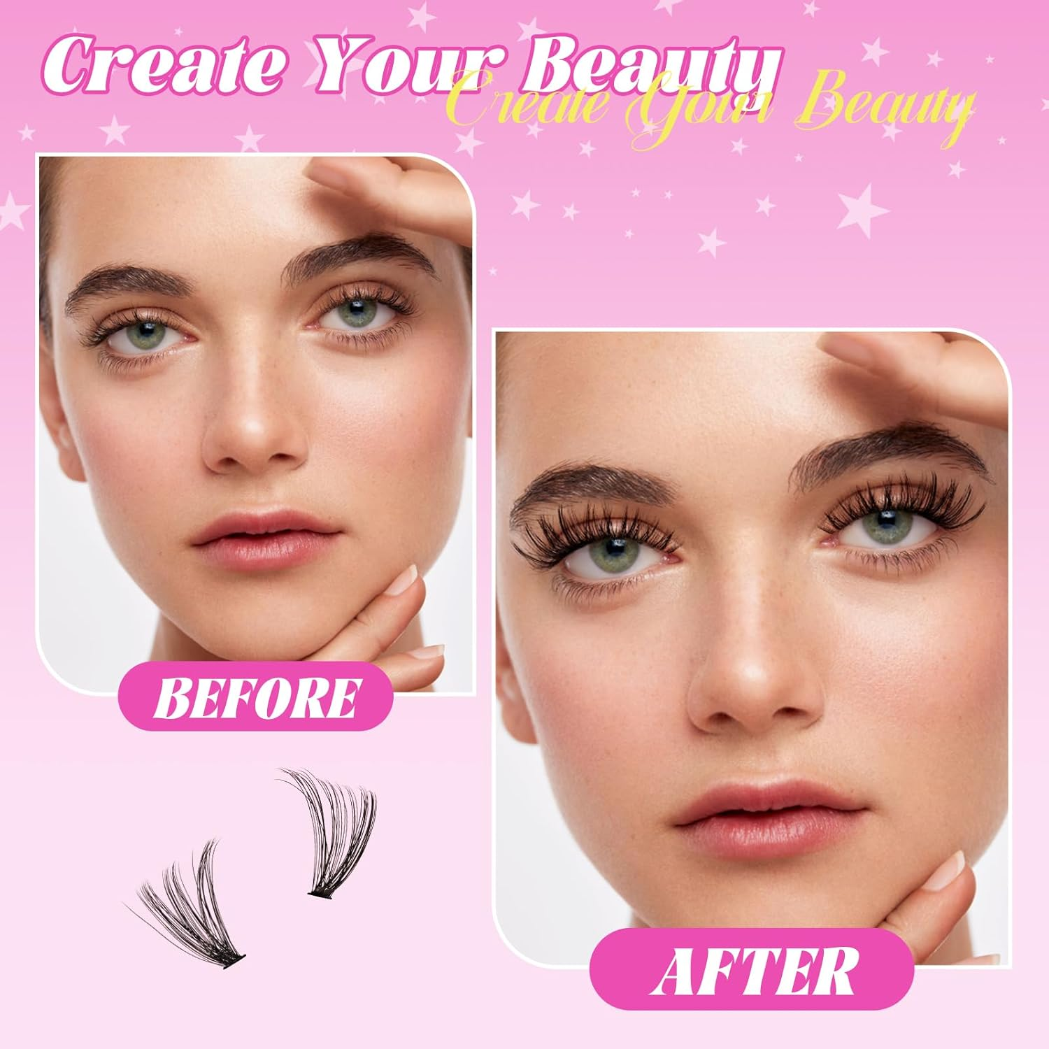 WLFRHD Lash Clusters Kit Individual 280PCS Lashes Eyelash Clusters DIY Cluster Eyelashes Kit Natural Eyelash Extension Kit with Lash Bond and Seal, Eyelashes Remover and Tweezers(30D+40D-Mix9-16Mm Kit)