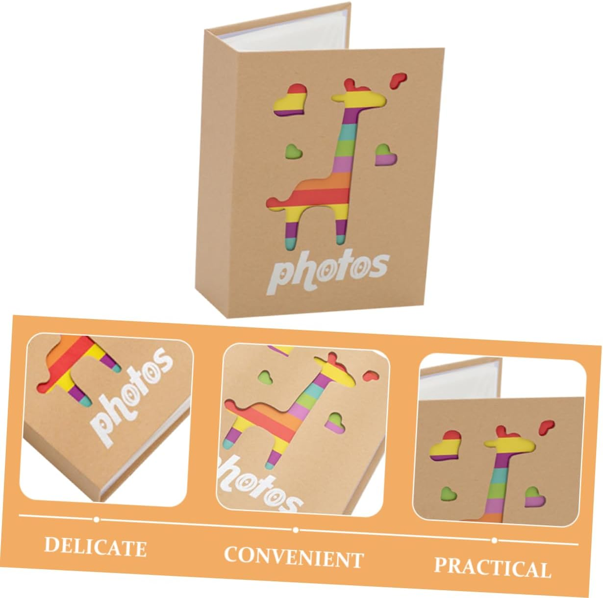 Photo Album for Boys and Page Keepsake Album with Cute Giraffe Design for Storing Precious Memories and Milestones image number 2