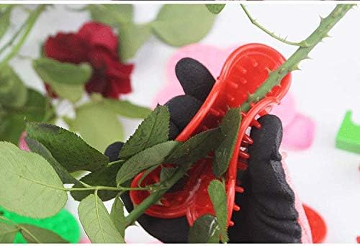 2 Pcs Thorn Leaf Stripper Professional Rose Leaf Thorn Stripper Kit Stripping Tool Thorn Remover for Rose Flower Floral Arrangement(Red) image number 3