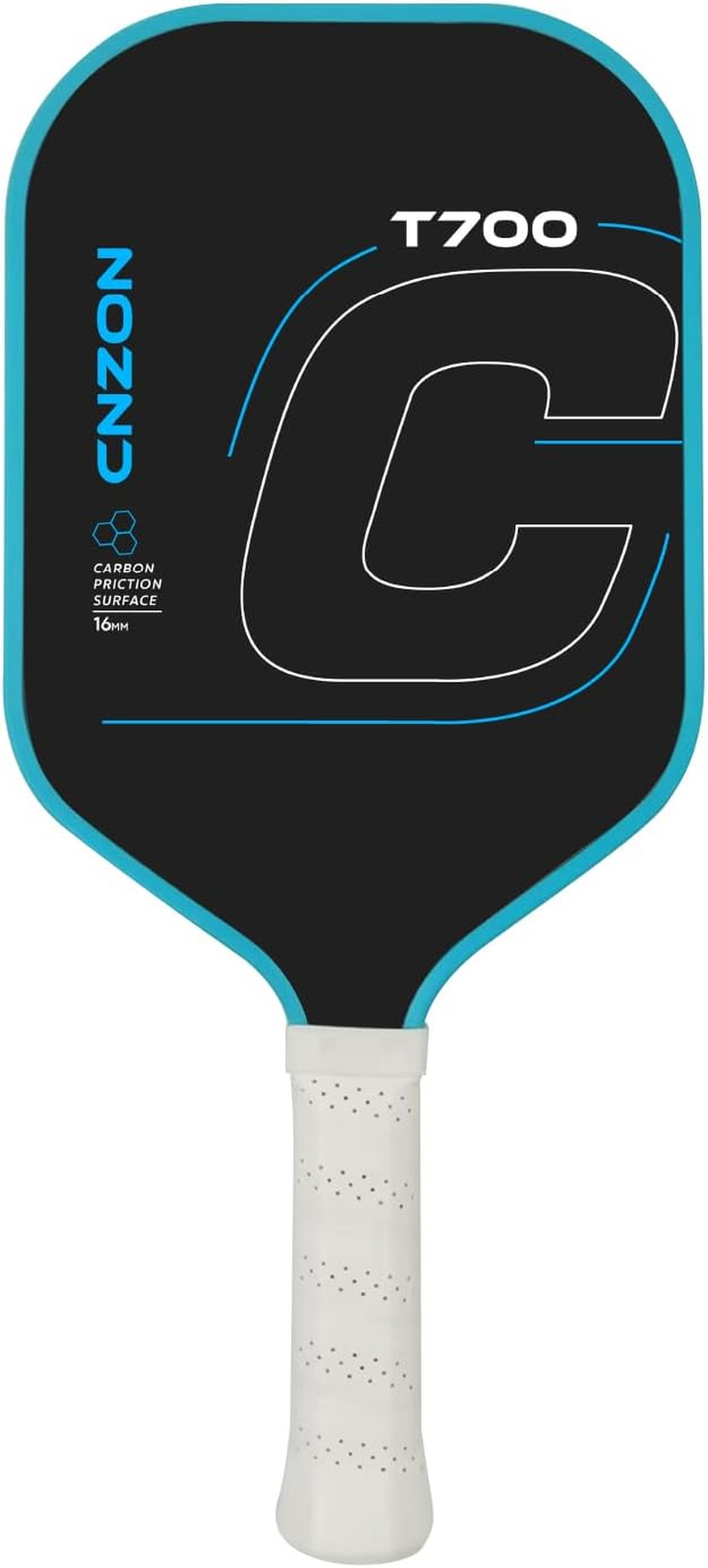 Pickleball Paddles, 16MM T700 Thermoformed Raw Carbon Fiber Pickleball Paddle, High Grit & Spin, Honeycomb Core, Elongated Handle, anti Slip Sweat Absorbing Grip, CNZON Pickleball Racket image number 2