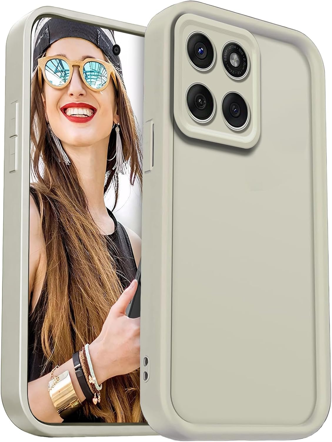 DESSEN Case for Motorola Moto G56 5G Mobile Phone Case - Silicone Protective Case Shockproof Camera Protection Case Soft TPU Bumper Cover White