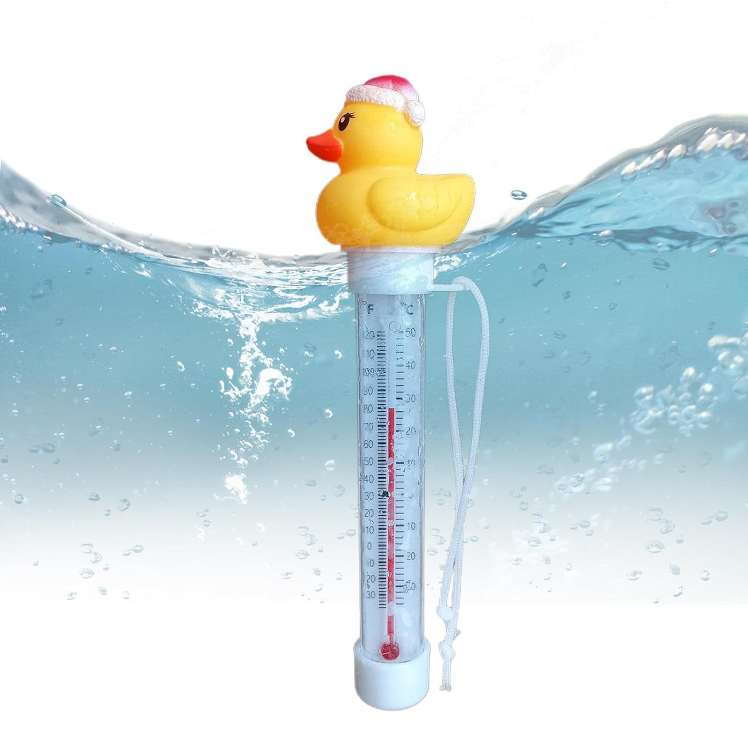 Pool Thermometer - Water Temp Gauge, Floating Pool Temperature Meter | Water Temperature Tester Tool, Easy Read Duck Water Temperature Gauge, Floating Duck Water Temperature Gauge for Hot Tub,Spa