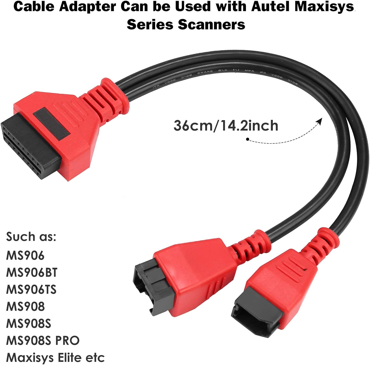 Cable Adaptor for Chrysler 12+8 Programming Connector - Compatible with Autel DS808 Maxisys MS905 MS906 MS906BT MS906S MS908 MS908S Pro Main Test image number 2
