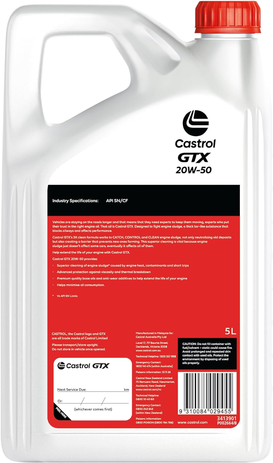 Castrol GTX 20W-50 Engine Oil 5 Litre image number 1