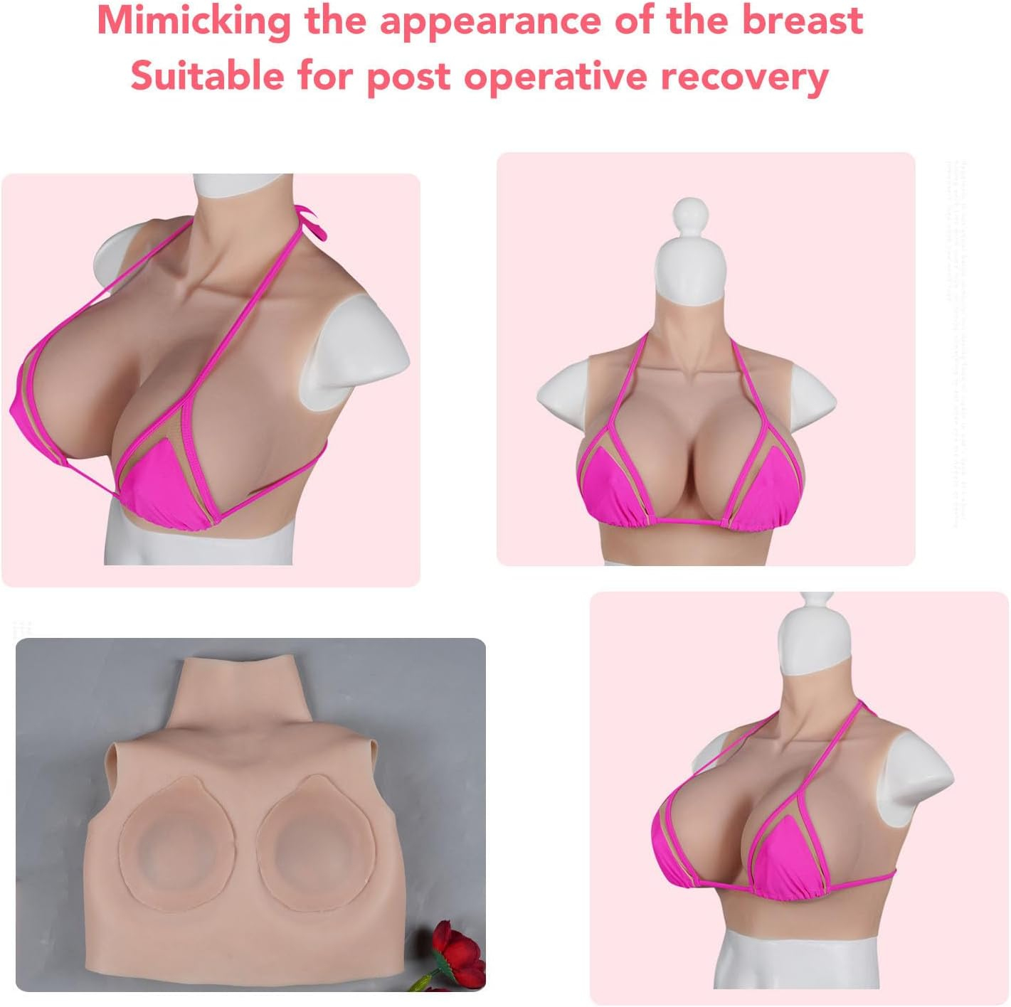 Fake Boobs Silicone Breastplate Fake Breasts D Cup Silicone Filled Plates for Transgender Crossdressers Cosplay Drag Queen image number 1