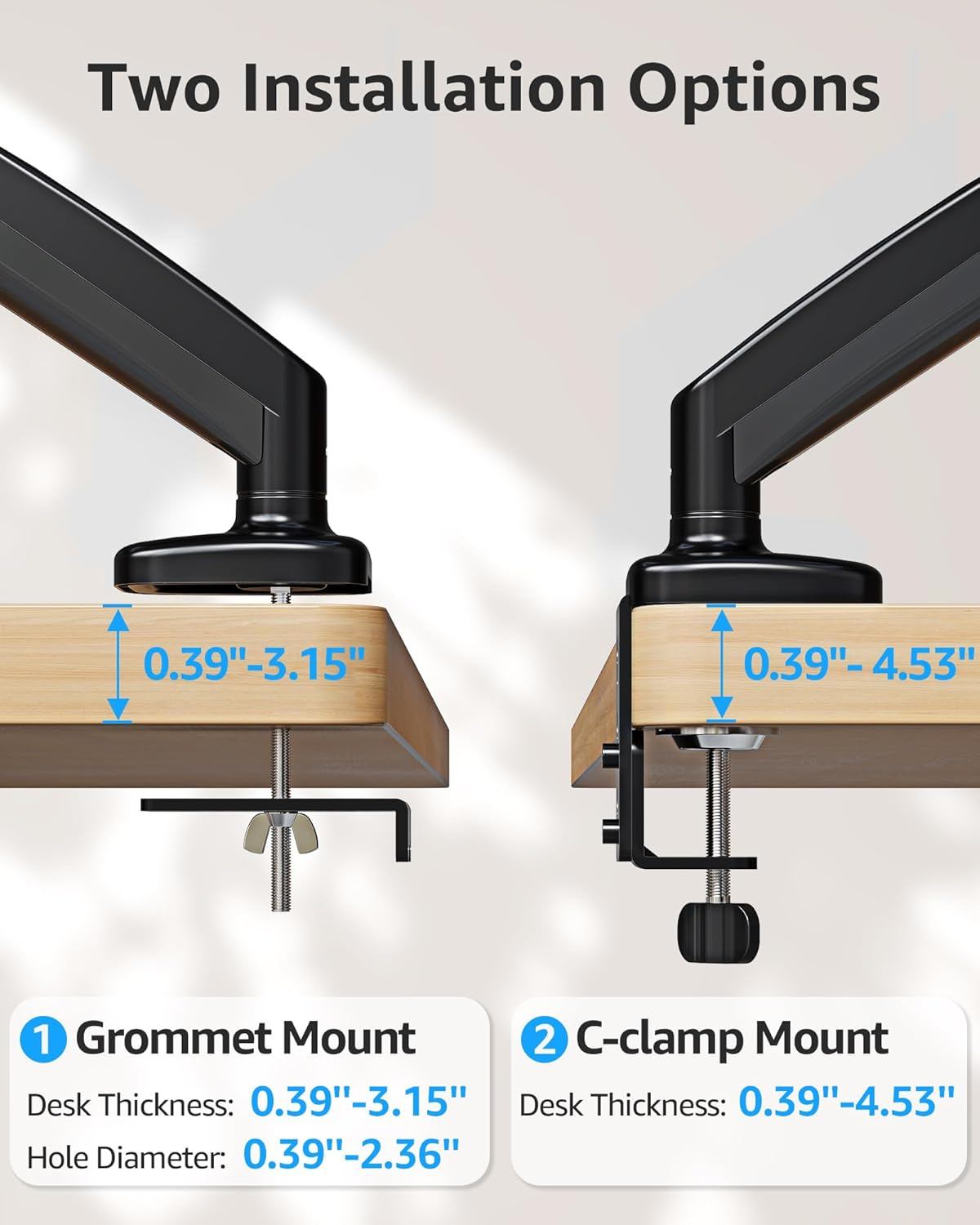 MOUNTUP Single Monitor Desk Mount Holds Screen up to 32 Inch, Height Adjustable Monitor Arm, Computer Monitors Stand with Clamp/Grommet Base, VESA Mounts Fit 4.4-17.6Lbs Computer, Black, MU0004 image number 1