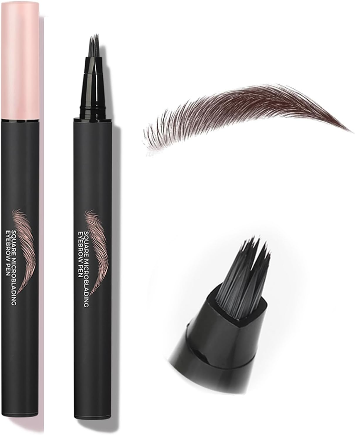 Liquid Microblading Eyebrow Pencils,Quick-Drying Brow-Fection Pen with Angled Square Tip for Hair-Like Strokes,Waterproof, for Eyebrows, Hairline & Beard (01 Caramel Blonde)