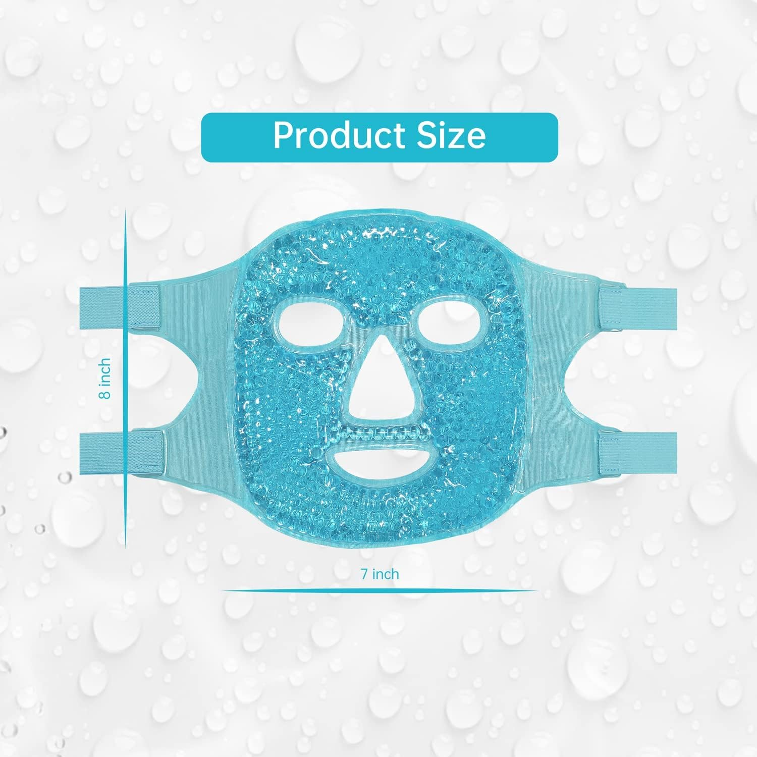 Ice Mask,Cold Face Eye Mask Ice Pack Reduce Face Puff, Dark Circles, Gel Beads Hot Heat Cold Compress Pack, Faces SPA for Woman Sleeping, Pressure, Headaches, Skin Care, Post Laser Care[Blue] image number 4