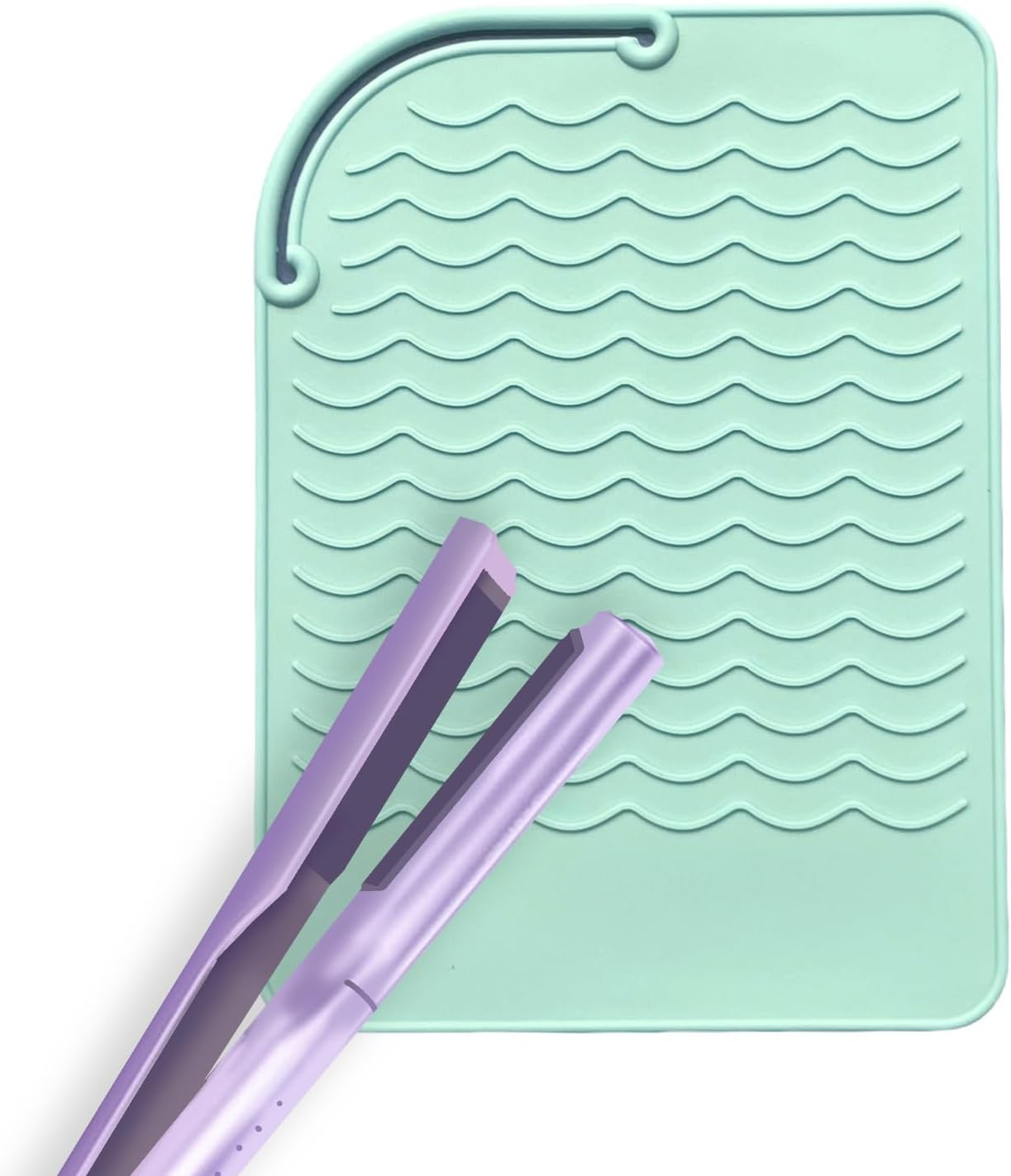 Curling Iron Pad Heat Resistant | Silicone Heat-Proof Mat and Protective Cover for Flat and Curling Irons | Portable Travel Pad for Hair Styling Tools, Home, Salon Use